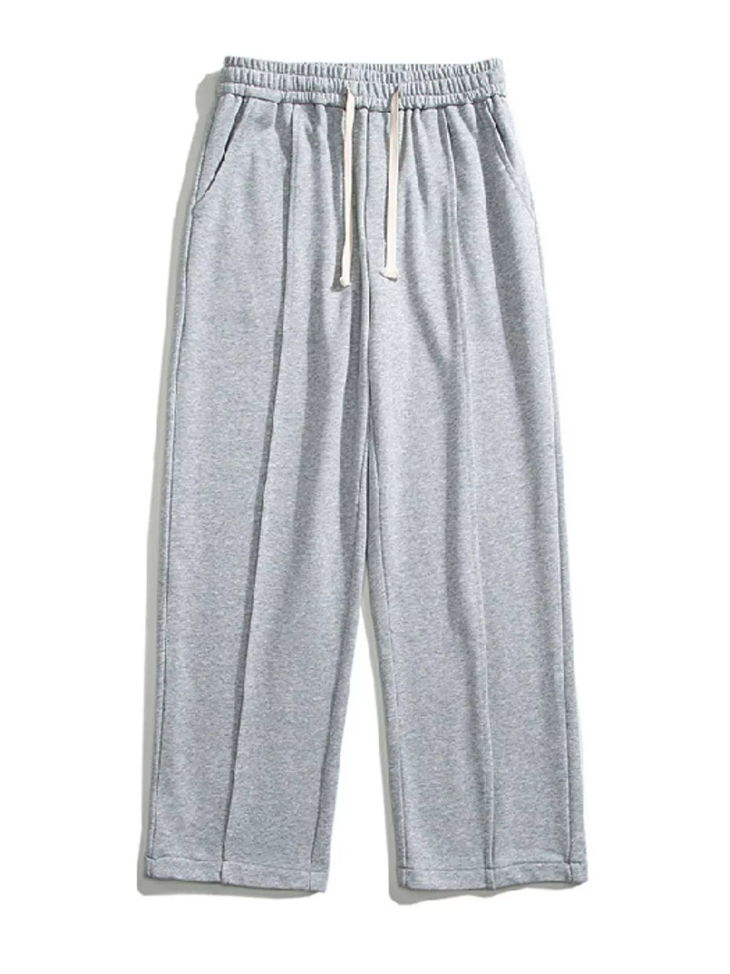 Plus Size Casual Wide Leg Drawstring Pants in Gray for Men
