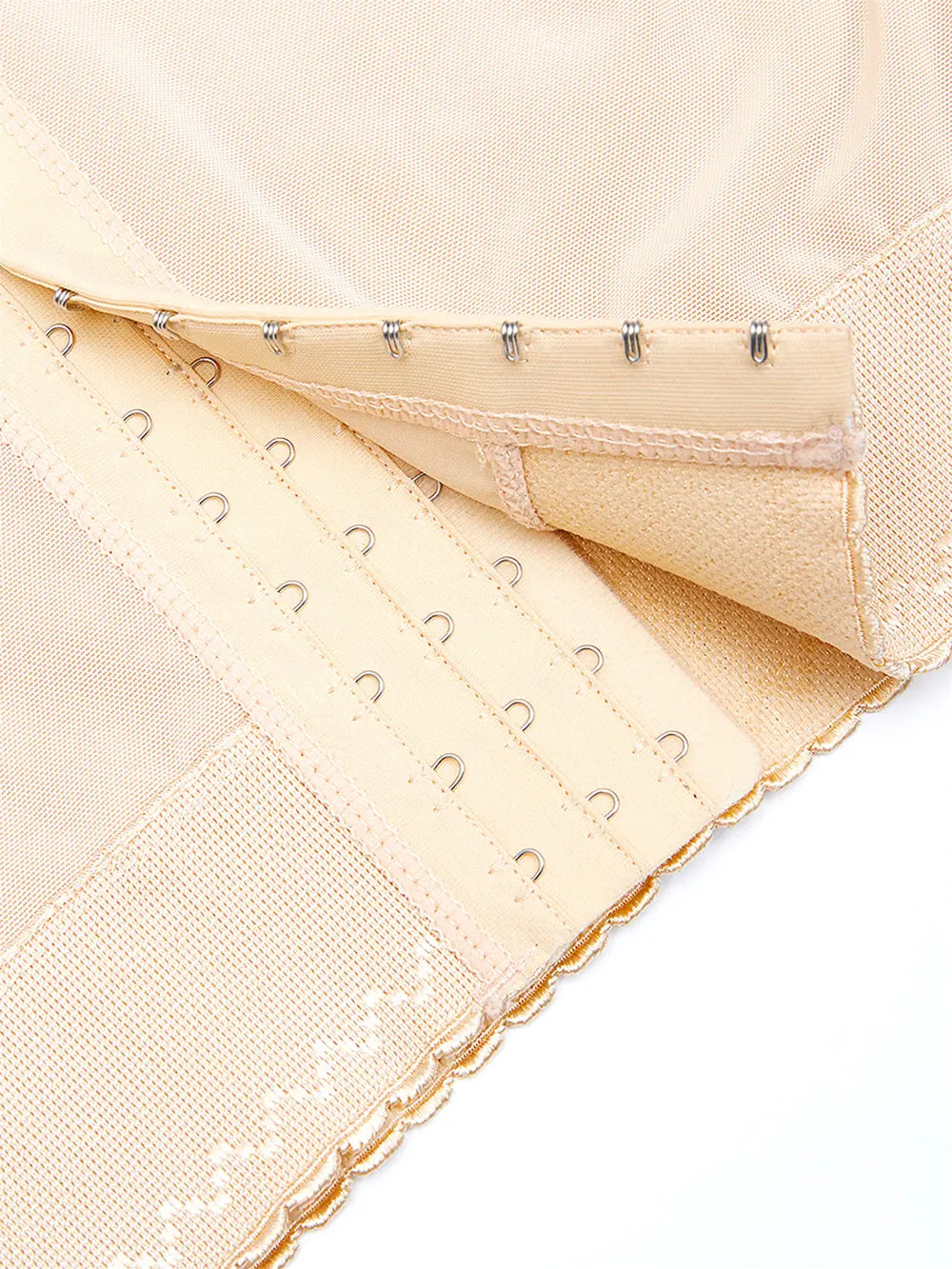 Plus Size Lace Detail Hook-and-Eye Shaping Shorts in Ivory for Women