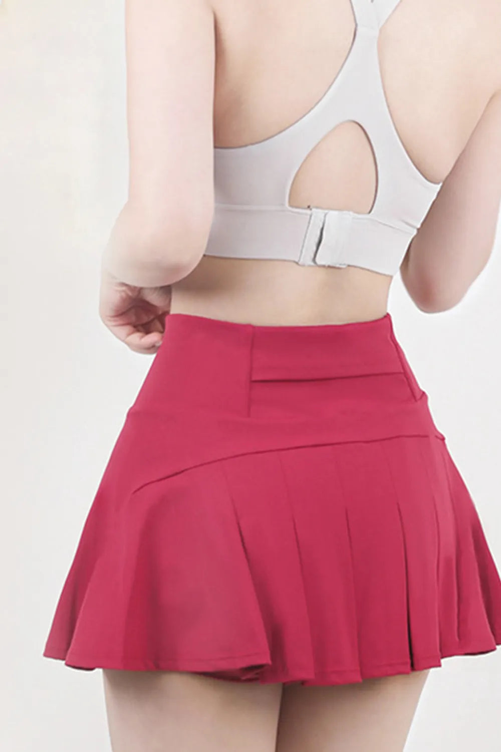 High Waist Pleated Active Skirt in Hot Pink for Women