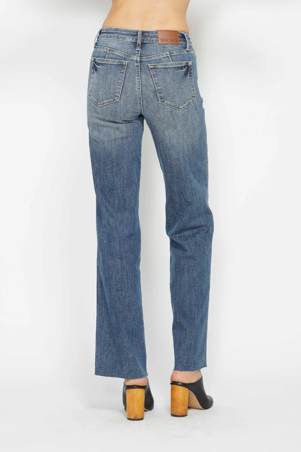 Plus Size Tummy Control Straight Jeans in Medium for Women