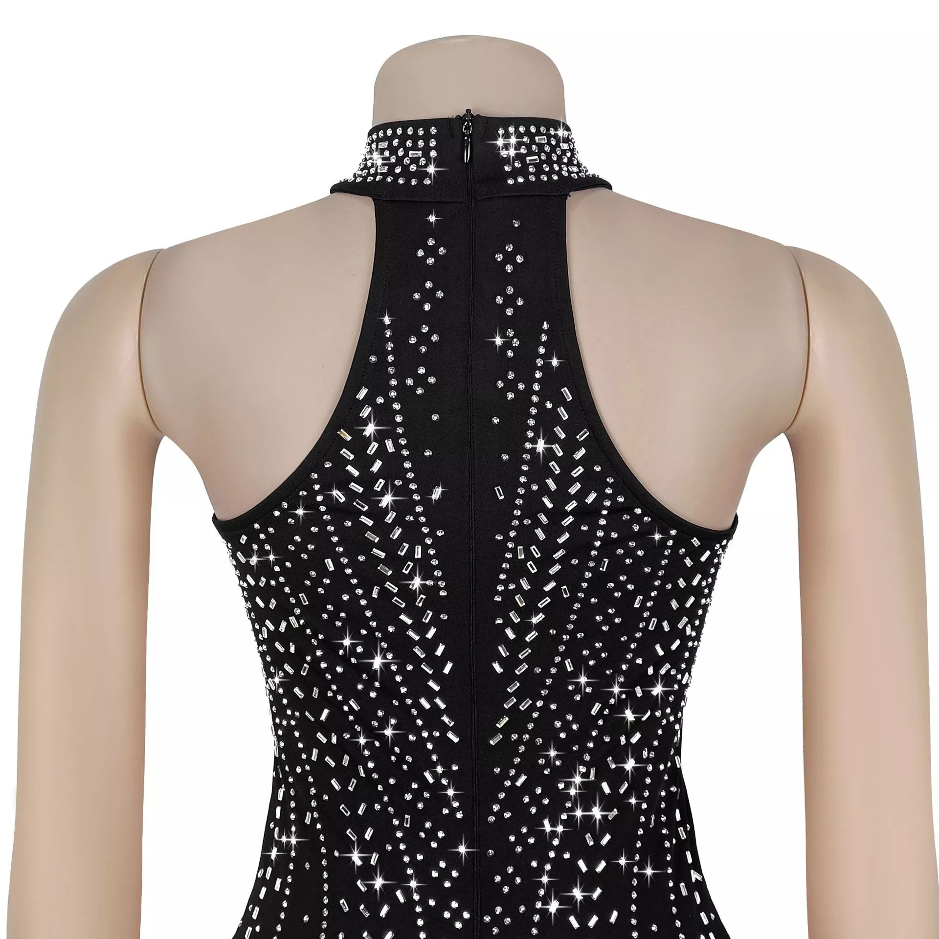 Sparkling Rhinestone Cutout Jumpsuit for Women