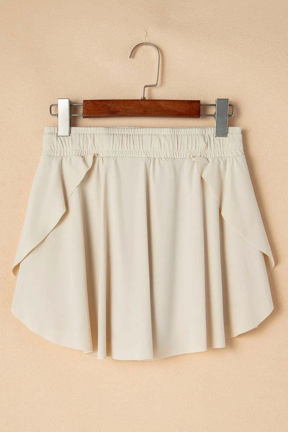 Drawstring High Waist Lined Active Skorts in Light Blue for Women