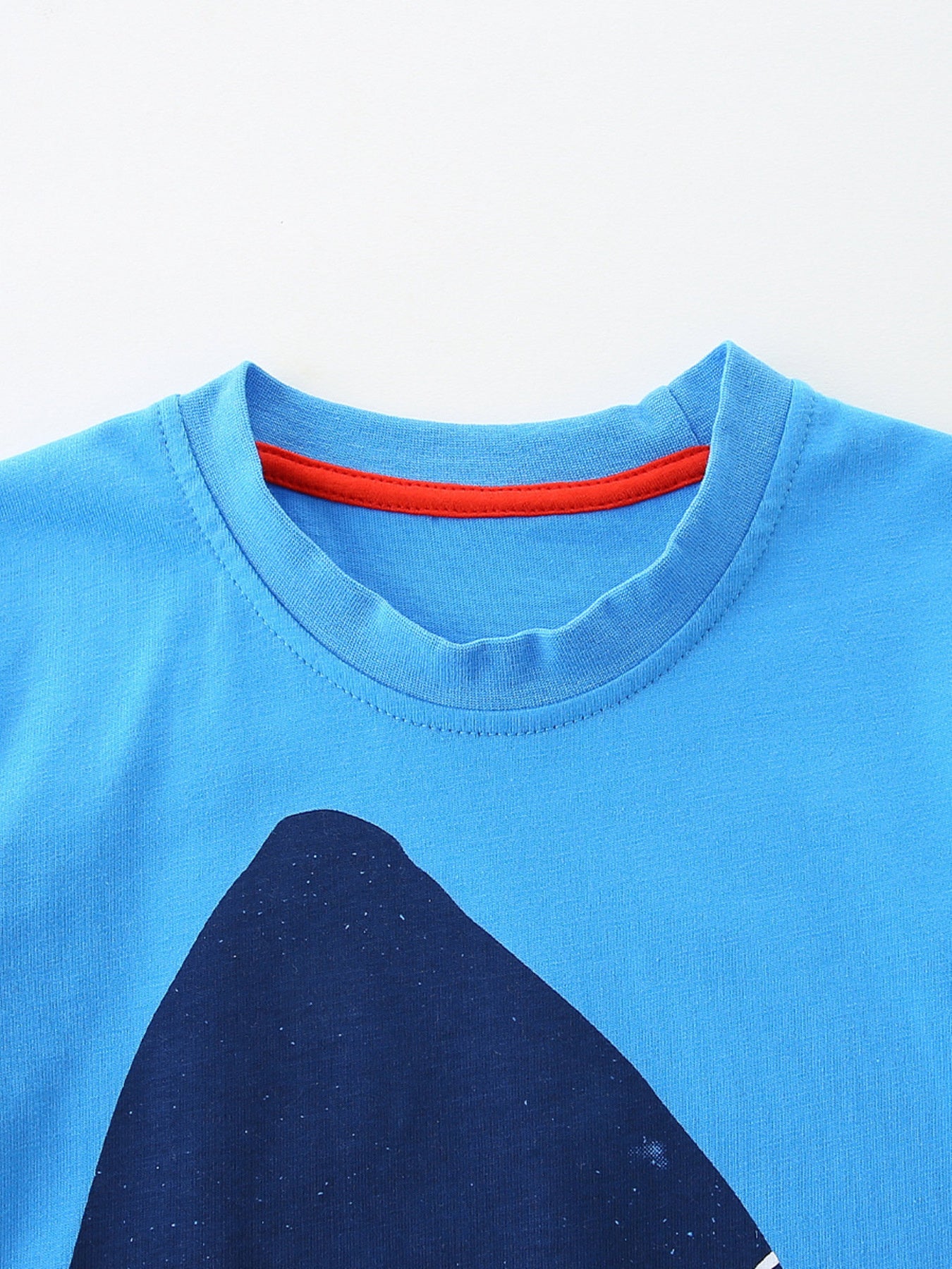 Shark Graphic Short Sleeve T-Shirt in Sky Blue for Boys