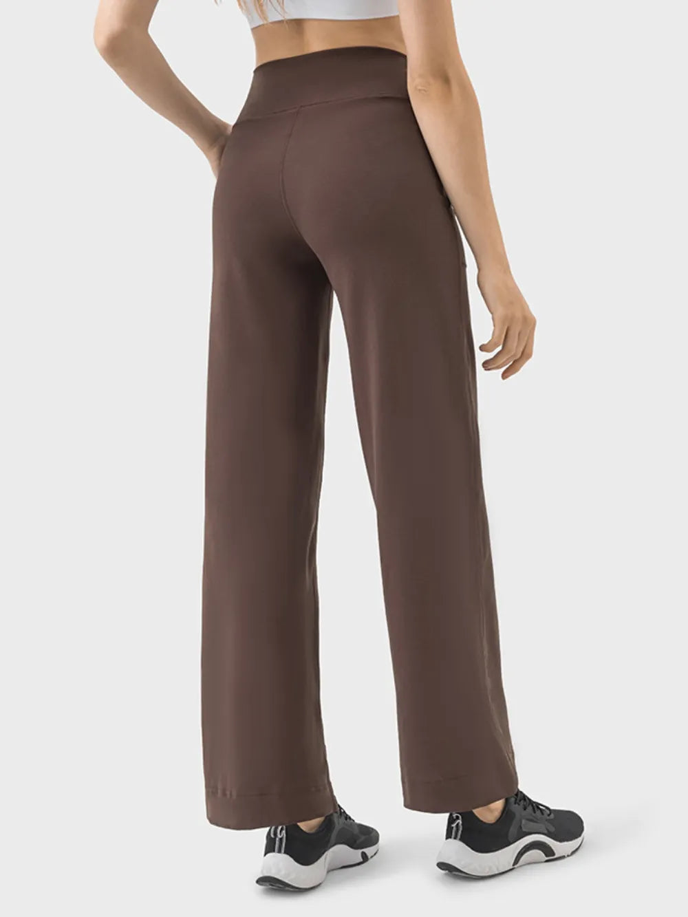 Drawstring Active Pants with Pockets in Dusty Blue in Cream for Women