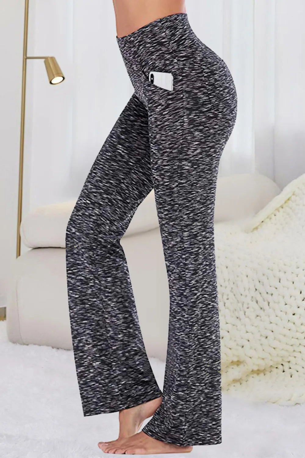 Pocketed High Waist Active Pants in Royal Blue for Women