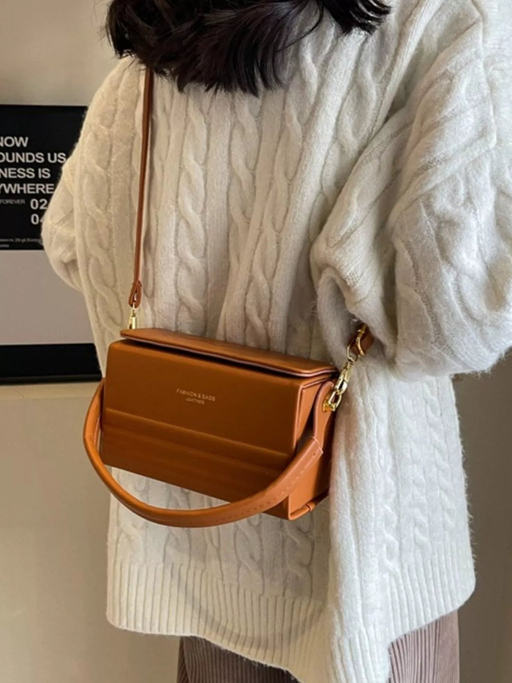 Box-Shaped Crossbody Bag for Women