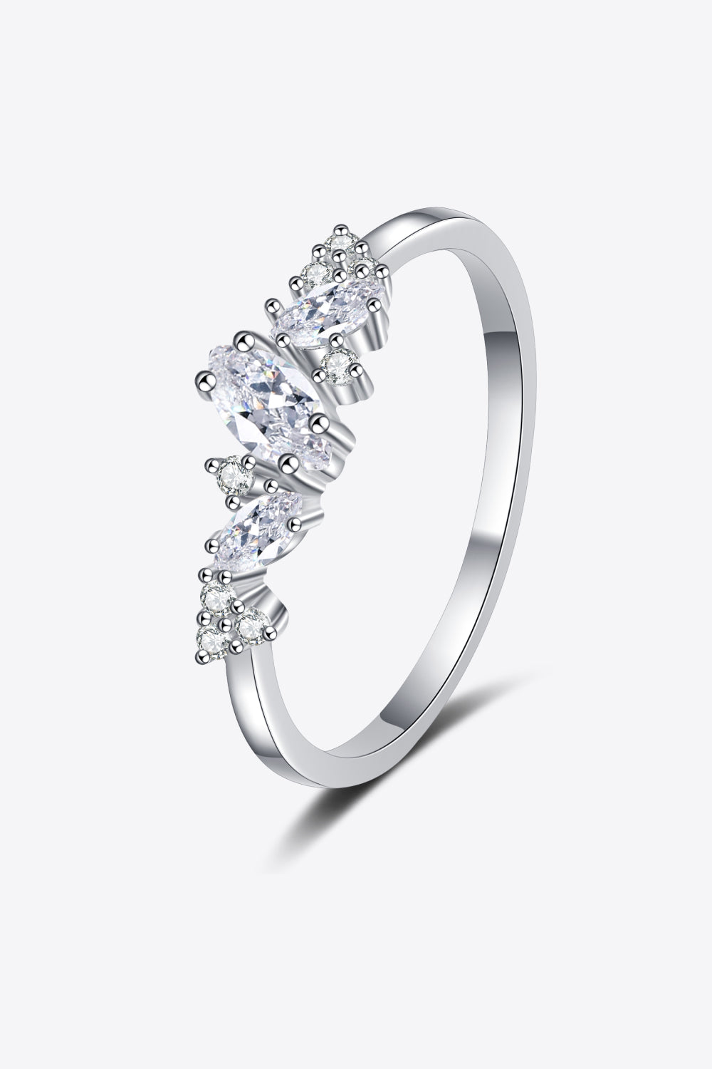 Adored Moissanite Rhodium-Plated Ring in Silver for Women