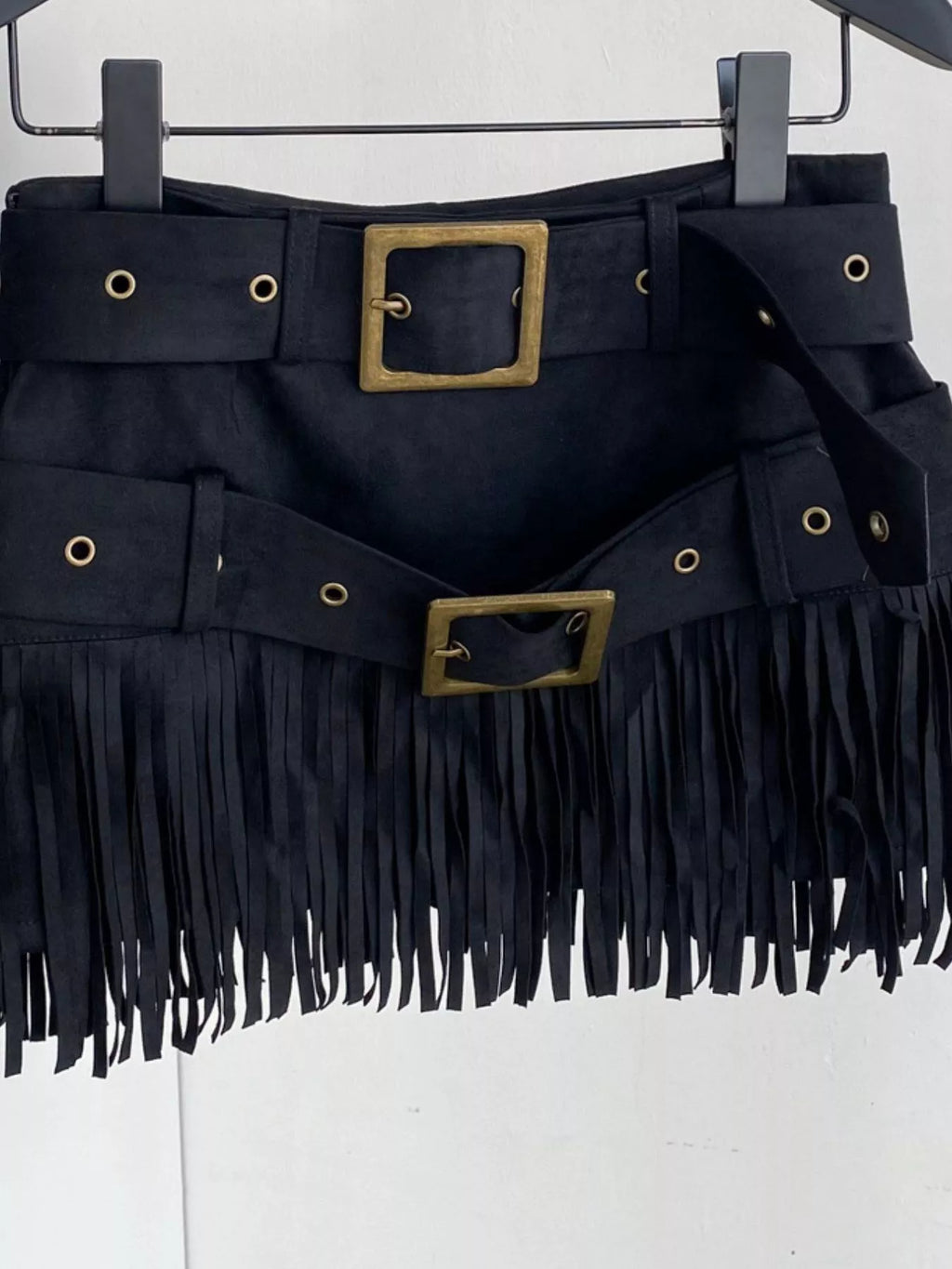 Fringe Belted Mini Skirt for Women