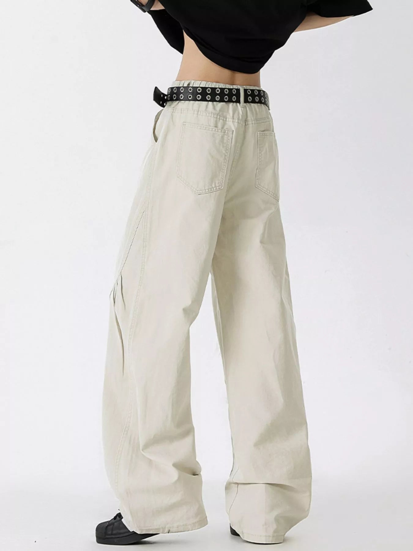 Wide Leg Jeans Plus Size in Green in Off-White for Men
