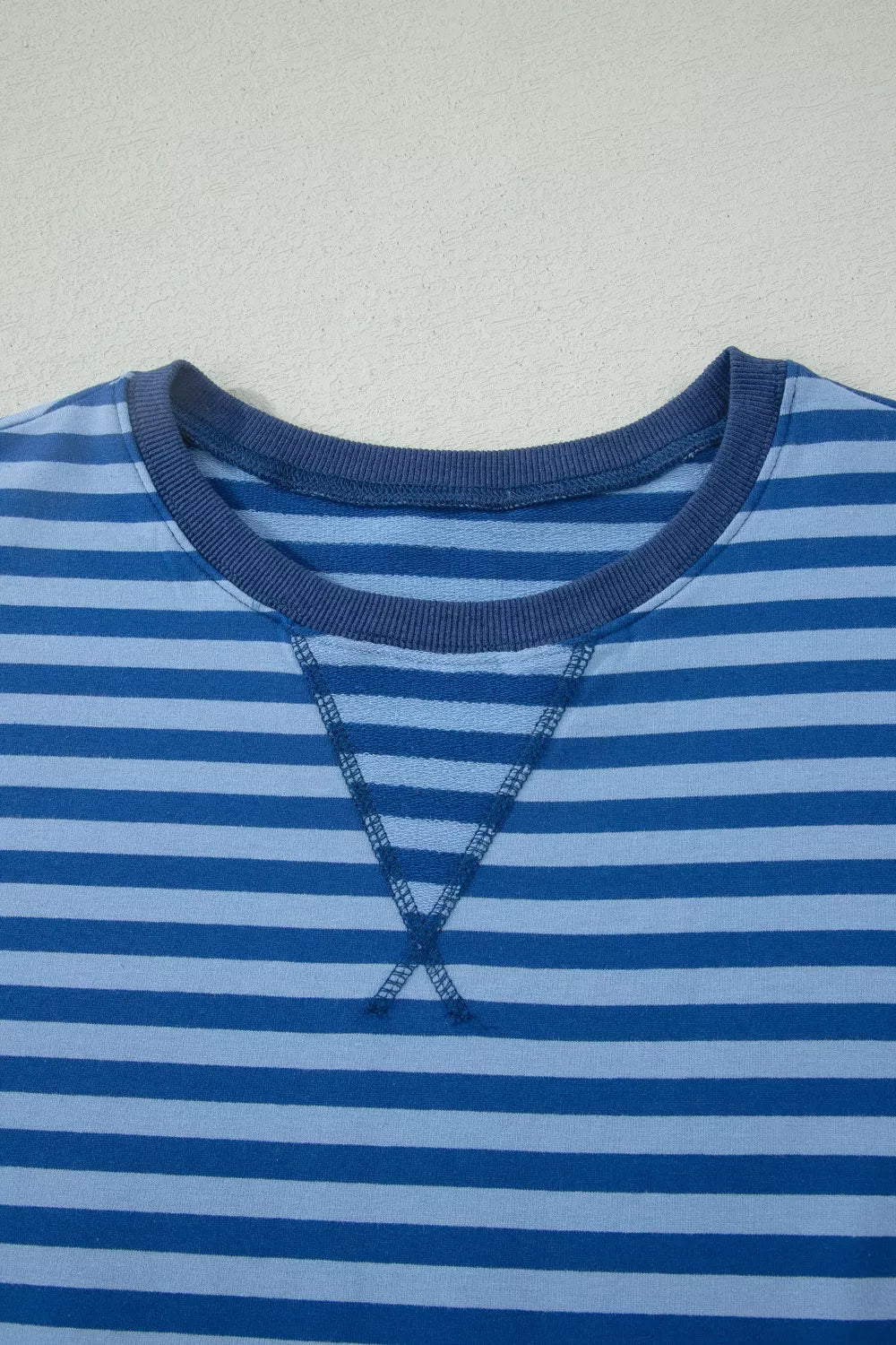 Striped Short Sleeve Top and Shorts Set for Women
