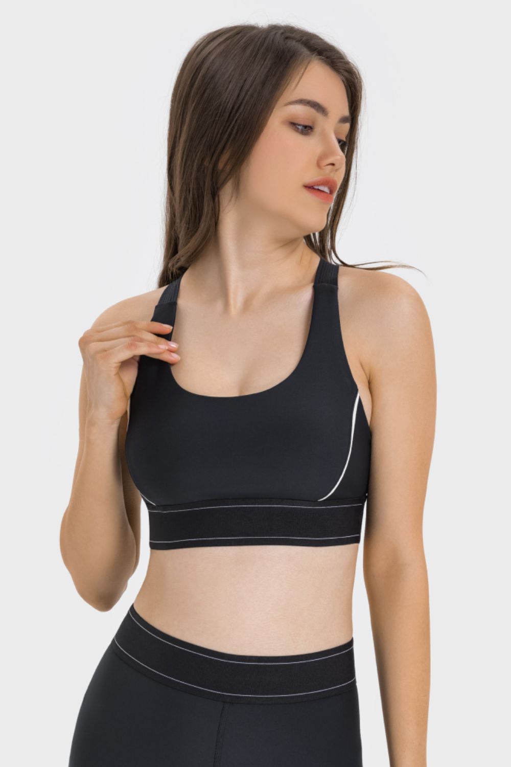 Contrast Sports Bra in Gray for Women