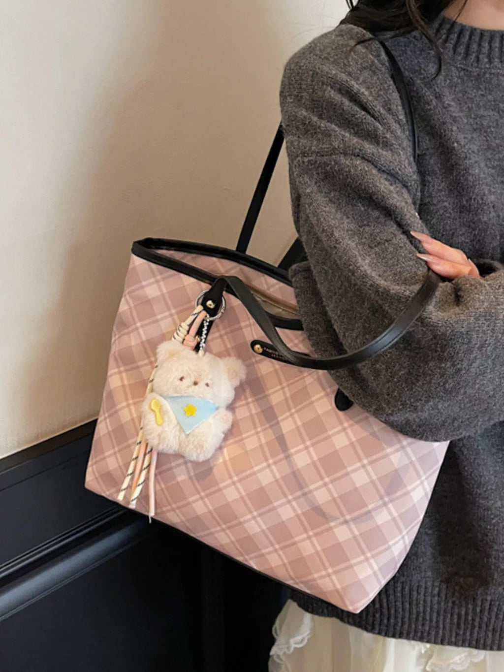 Plaid Pattern Shoulder Bag for Women