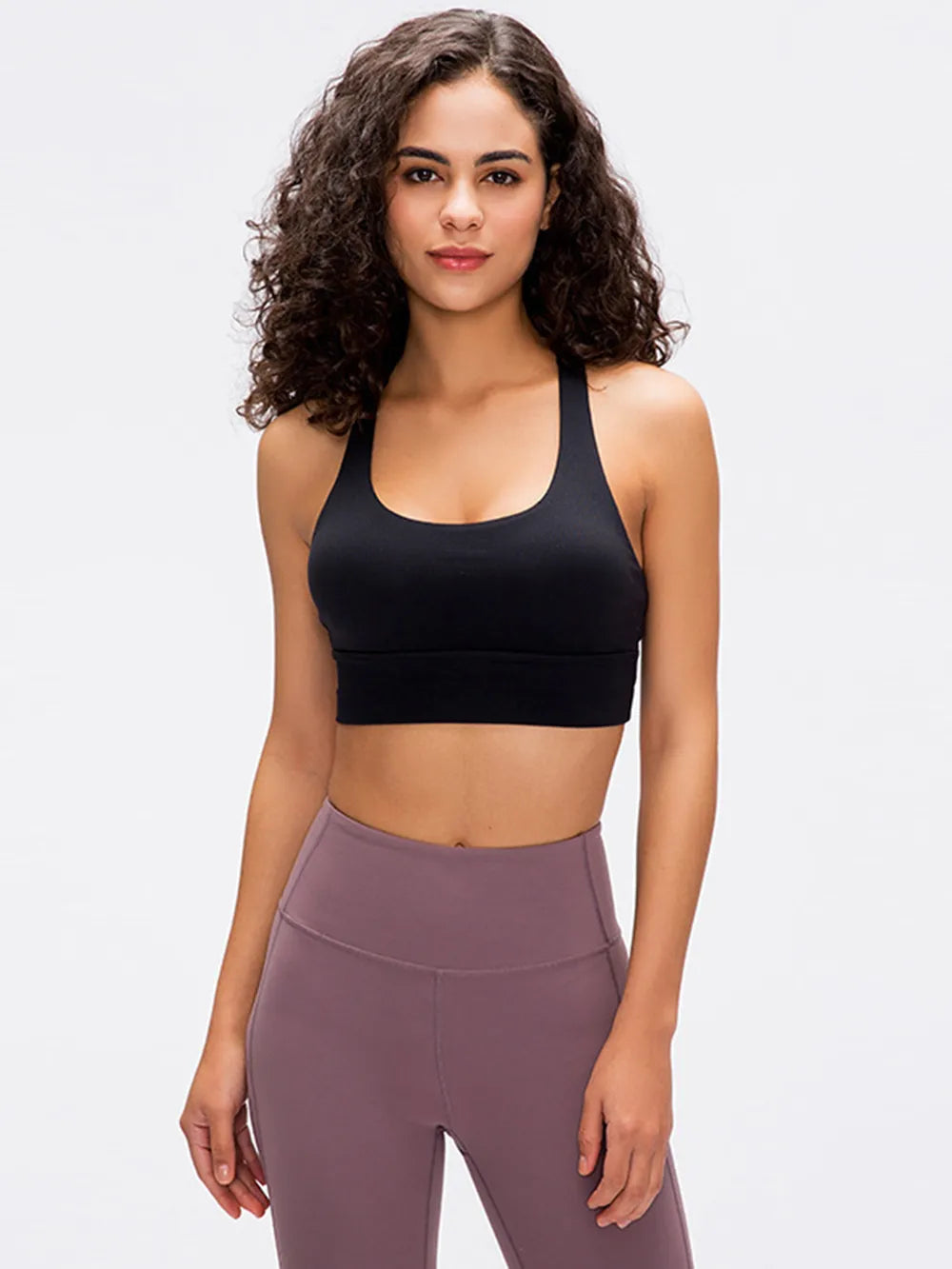 Crisscross Scoop Neck Active Tank in Dark Gray for Women