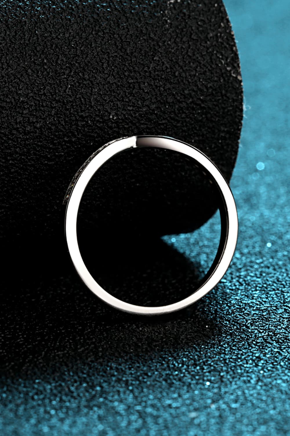 Minimalist Moissanite Rhodium-Plated Ring in Silver for Women