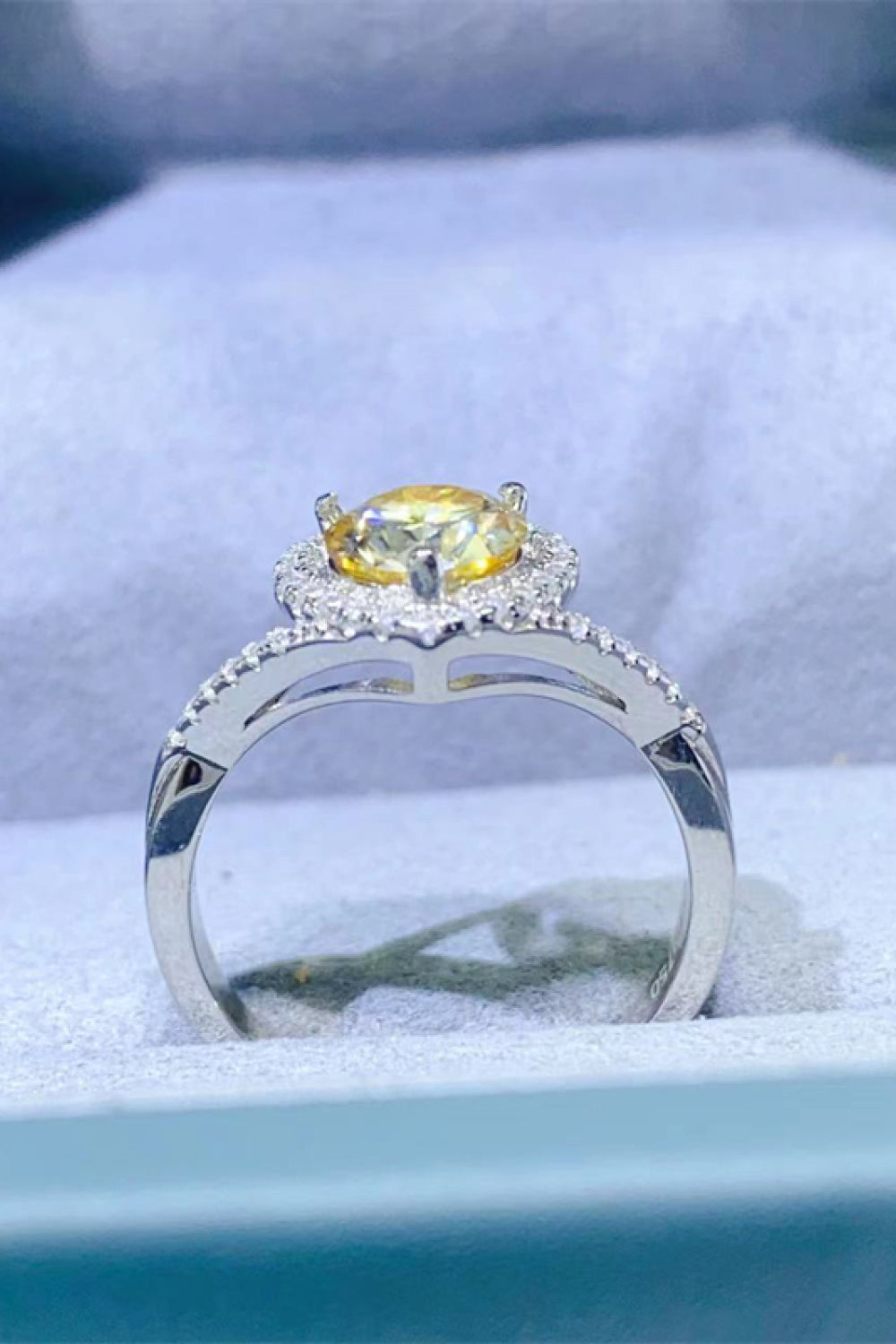 Adored 1 Carat Moissanite 925 Sterling Silver Heart Ring in Yellow for Women