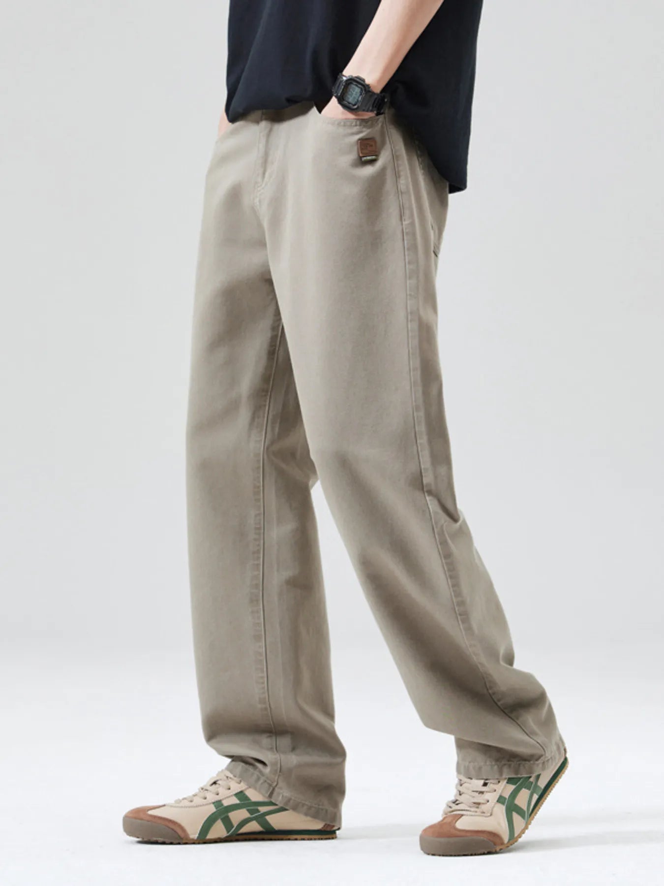Wide Leg Pants Plus Size in Classic in Black for Men