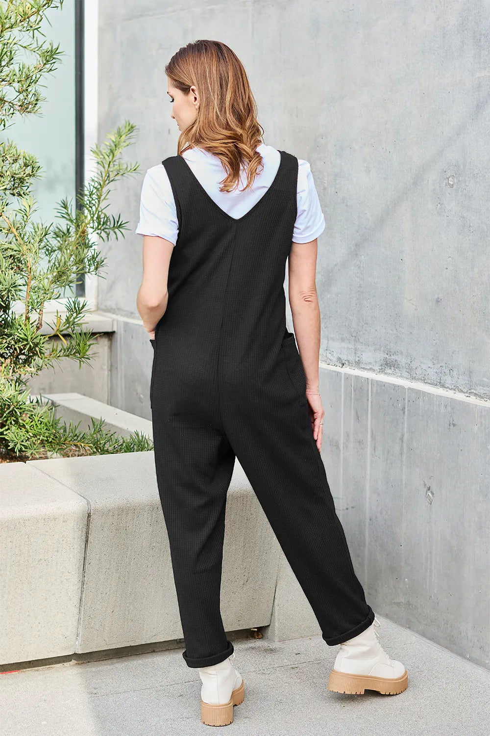 Plus Size Sleeveless Straight Jumpsuit for Women