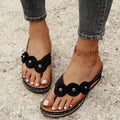 Toe Post Wedge Sandals in Classic in Black for Women