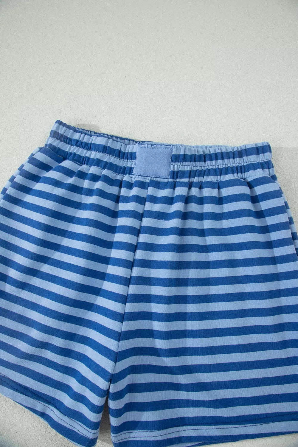 Striped Short Sleeve Top and Shorts Set for Women