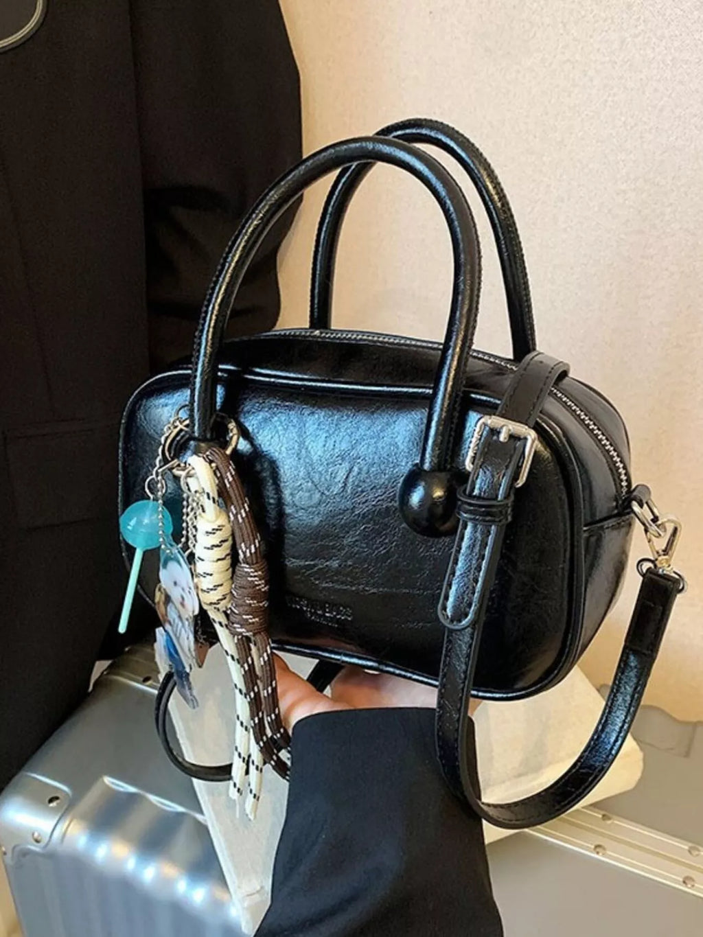 Top Handle Crossbody Bag in Black for Women