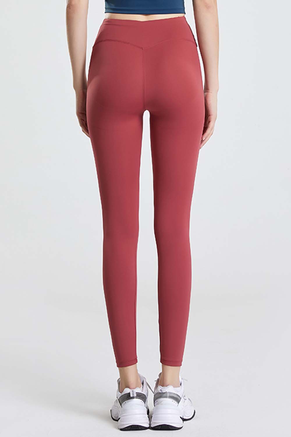 Wide Waistband Sports Pants in Mauve for Women