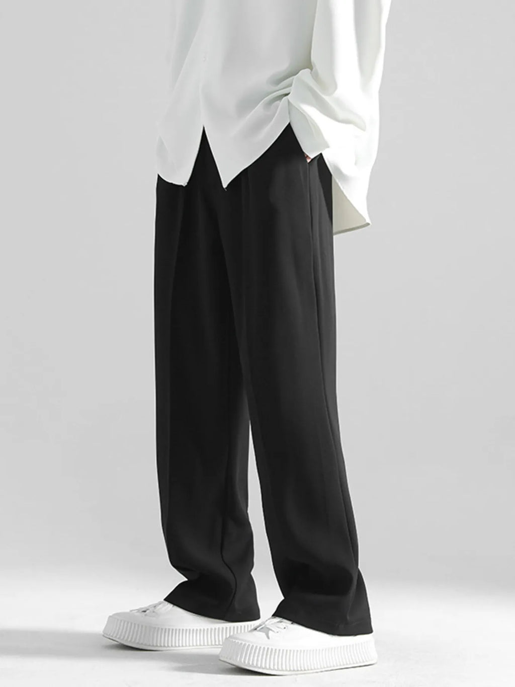 Loose Fit Casual Pants Plus Size in Creamy-White for Men