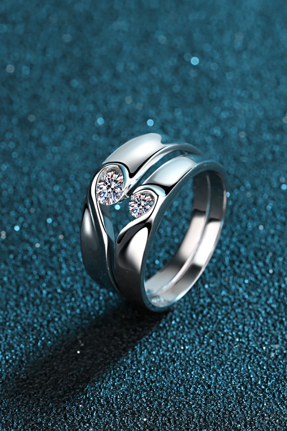 Moissanite Rhodium-Plated Ring in Men for Women