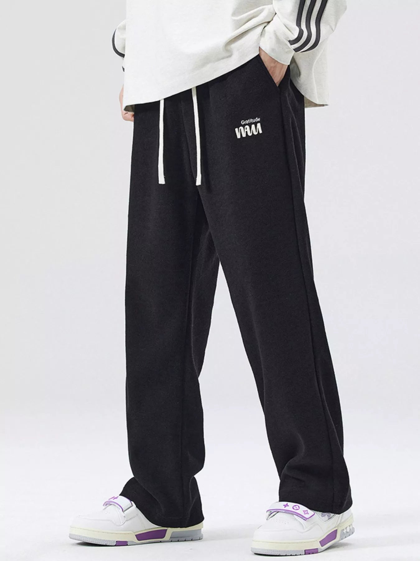 Casual Loose Fit Sweatpants Plus Size in Apricot for Men