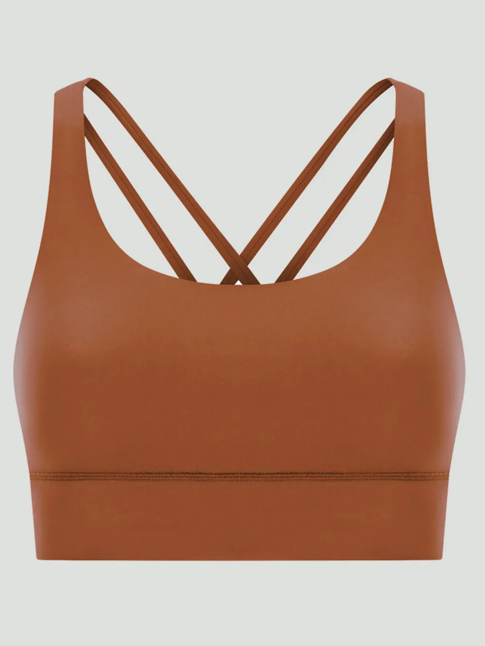 Crisscross Scoop Neck Active Tank in Caramel for Women