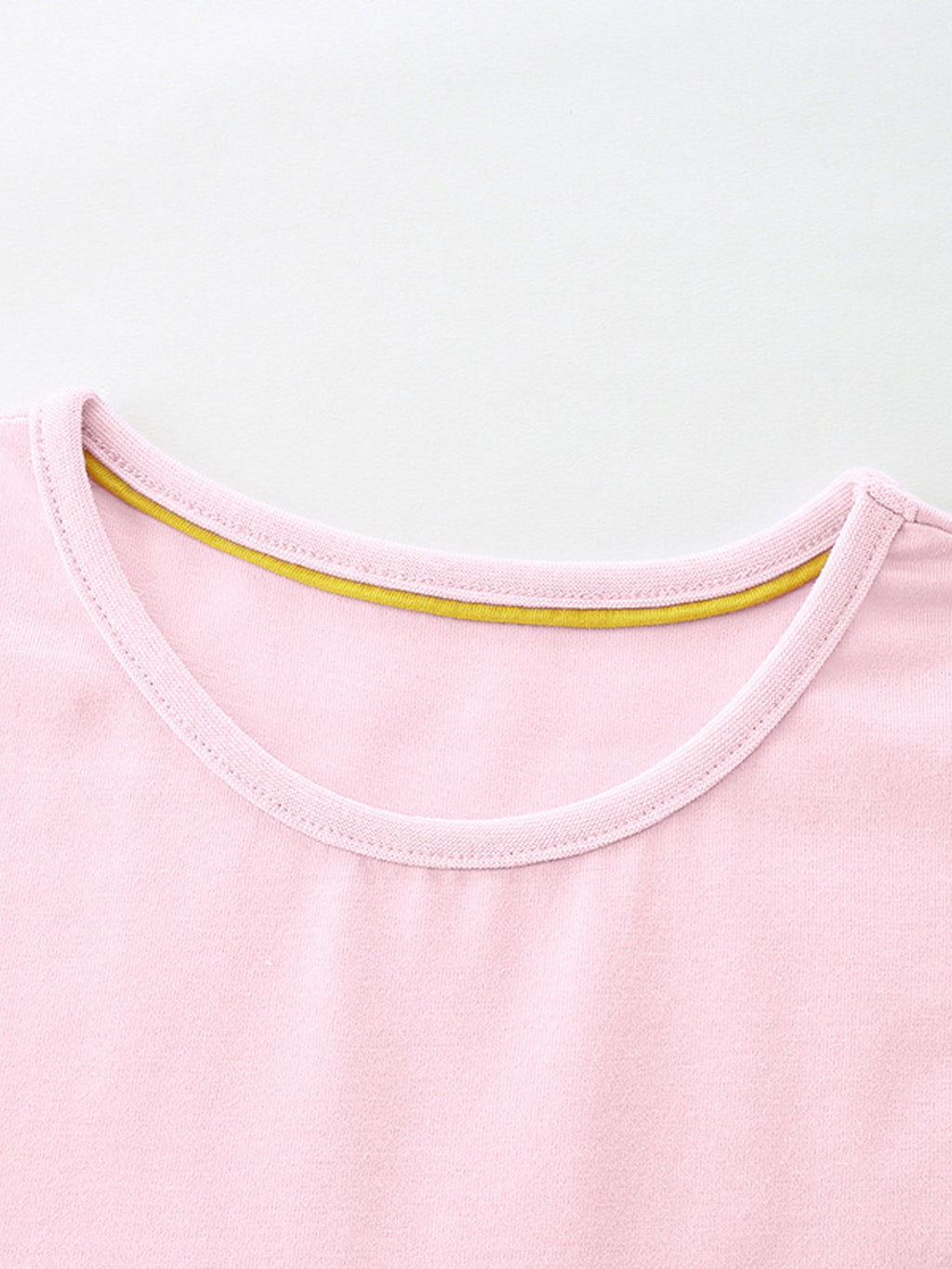 Rainbow Print Short Sleeve Casual Dress in Blush Pink for Girls