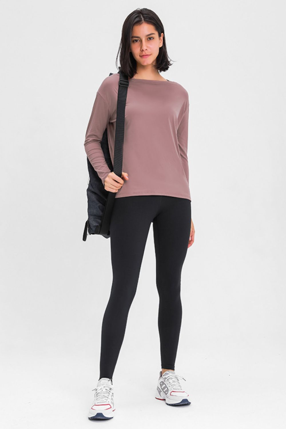 Loose Fit Active Top in Mauve for Women