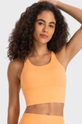 Crisscross Back Ladder Detail Sports Bra in Sherbet for Women