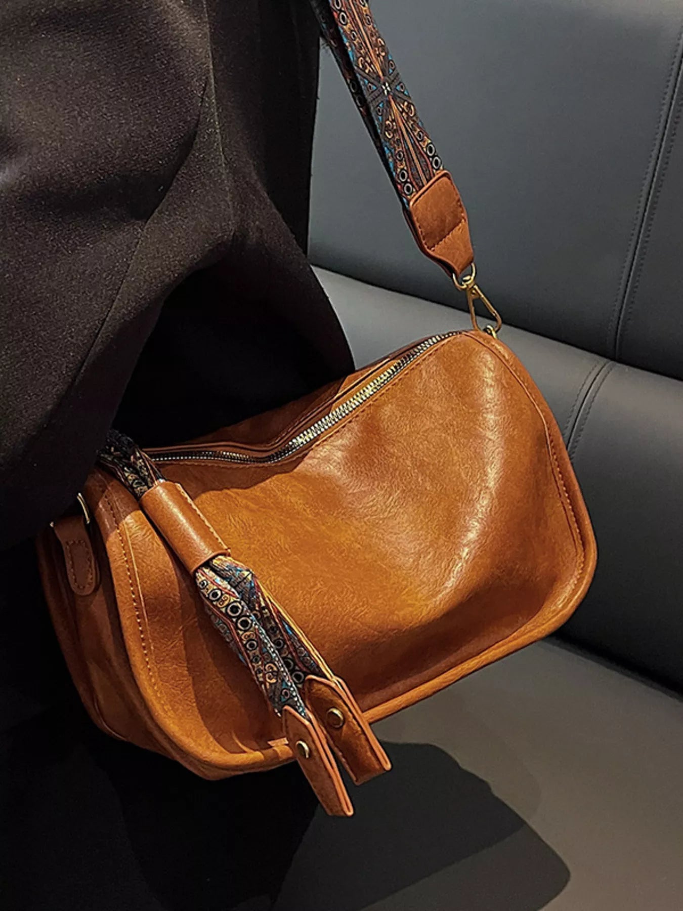 Patterned Strap Crossbody Bag for Women