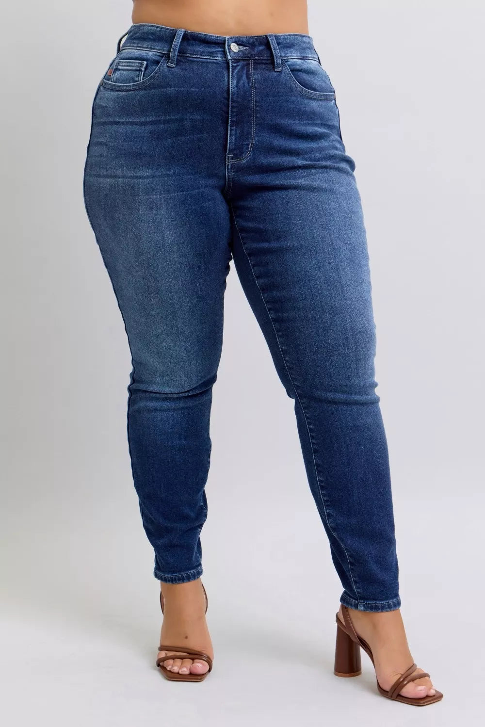 Washed Thermal Skinny Jeans Plus Size for Women