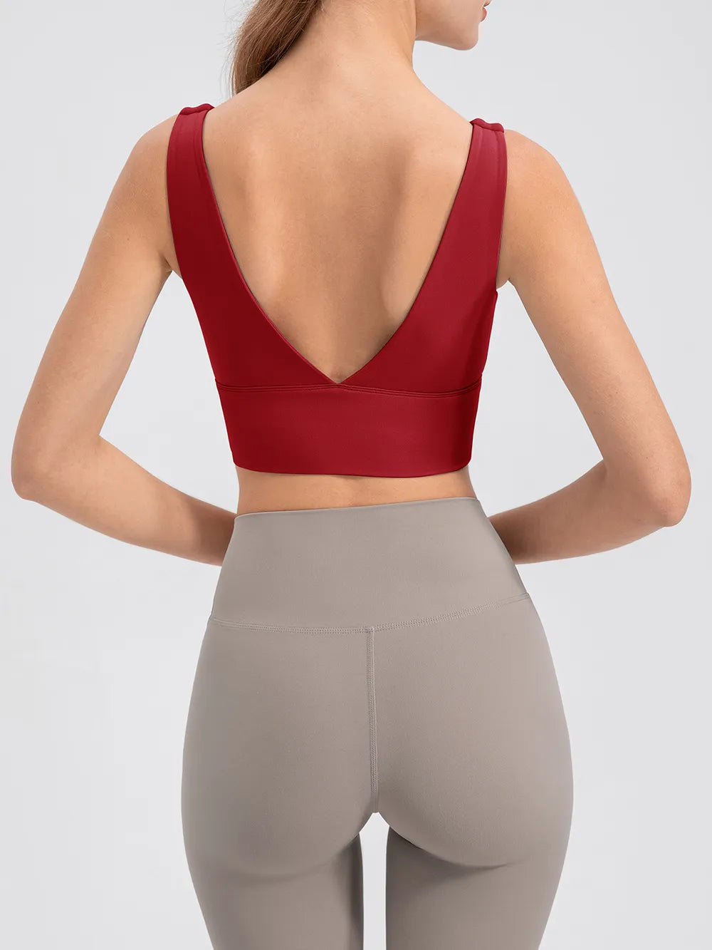 Scoop Neck Wide Strap Active Tank in Coral for Women