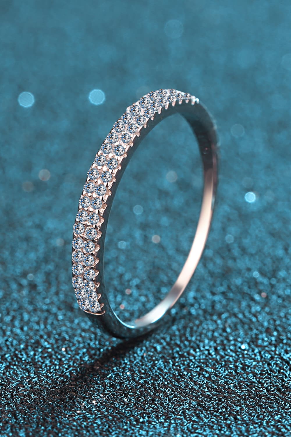 Moissanite 925 Sterling Silver Half-Eternity Ring for Women