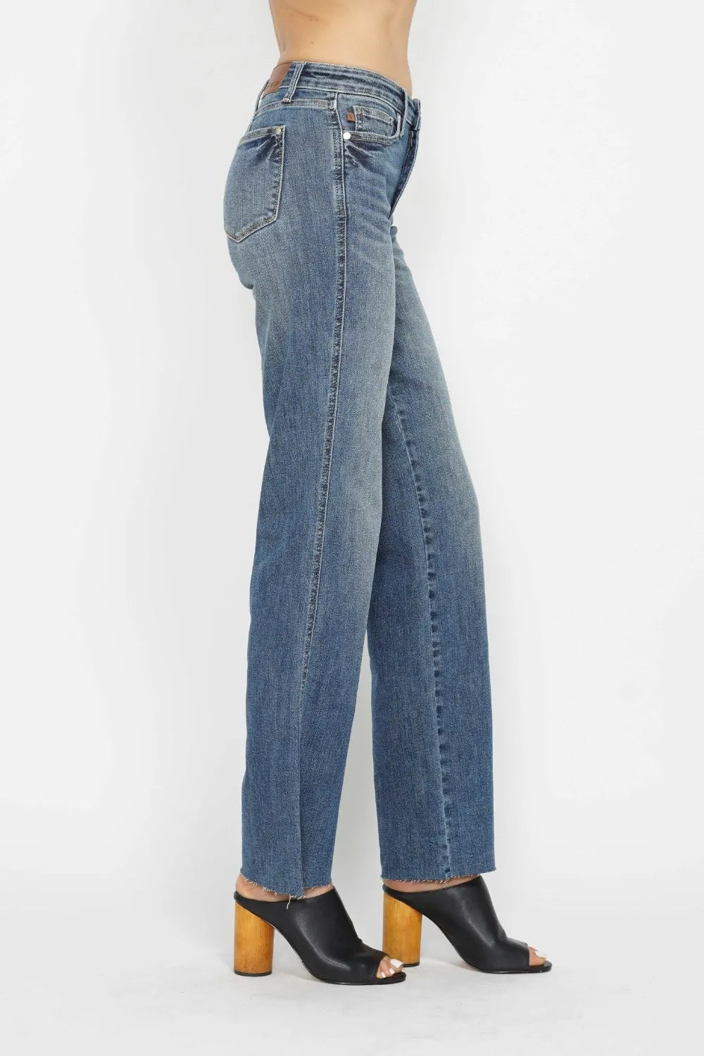 Plus Size Tummy Control Straight Jeans in Medium for Women