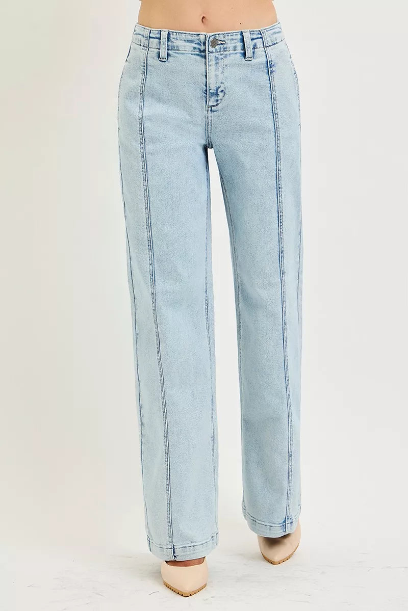 Slouchy Wide Leg Jeans in Acid Light for Women