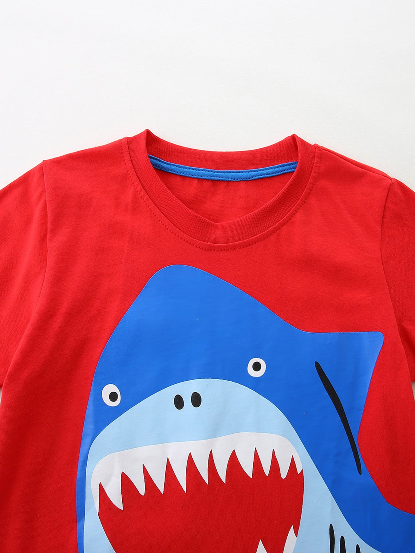Animal Print Crew Neck T-Shirt Set in Multicolor for Boys