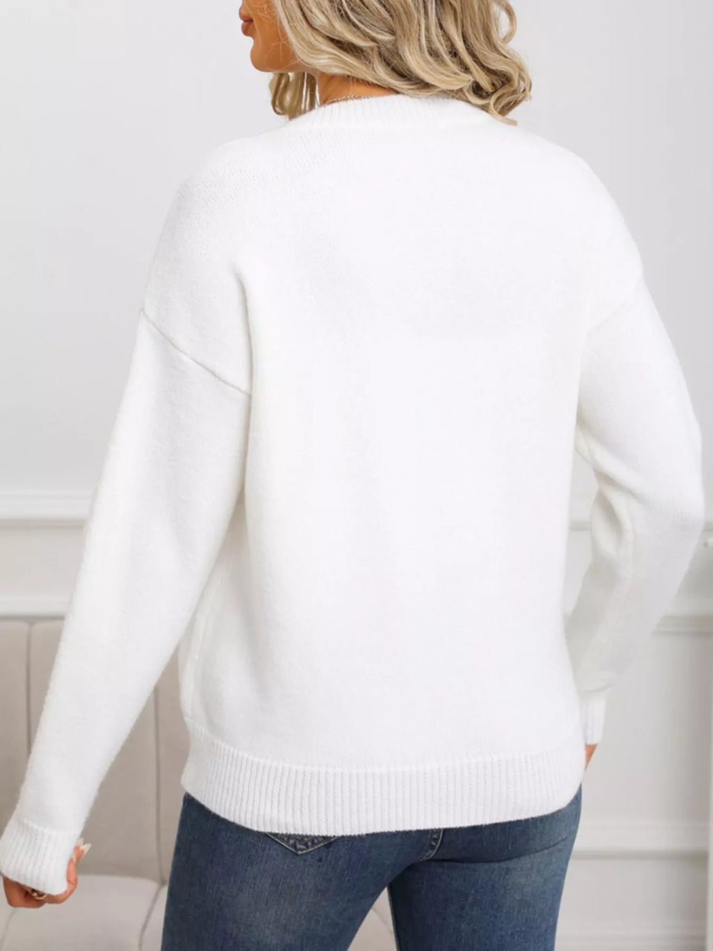 Cherry Round Neck Sweater in Black for Women