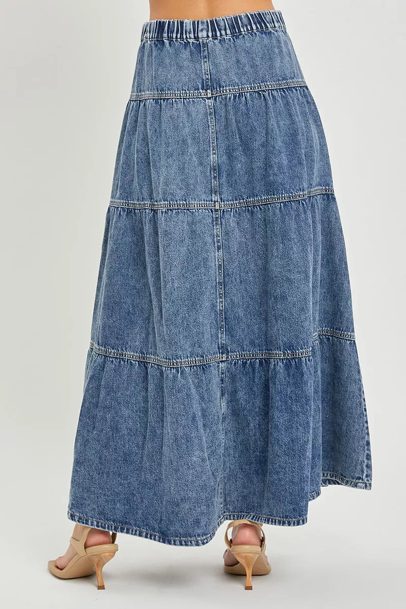 High Rise Ruffle Long Skirts in Medium for Women