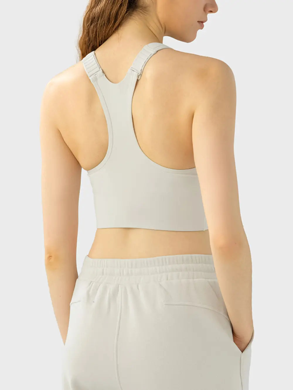 Wide Strap Sport Bra in Ivory for Women
