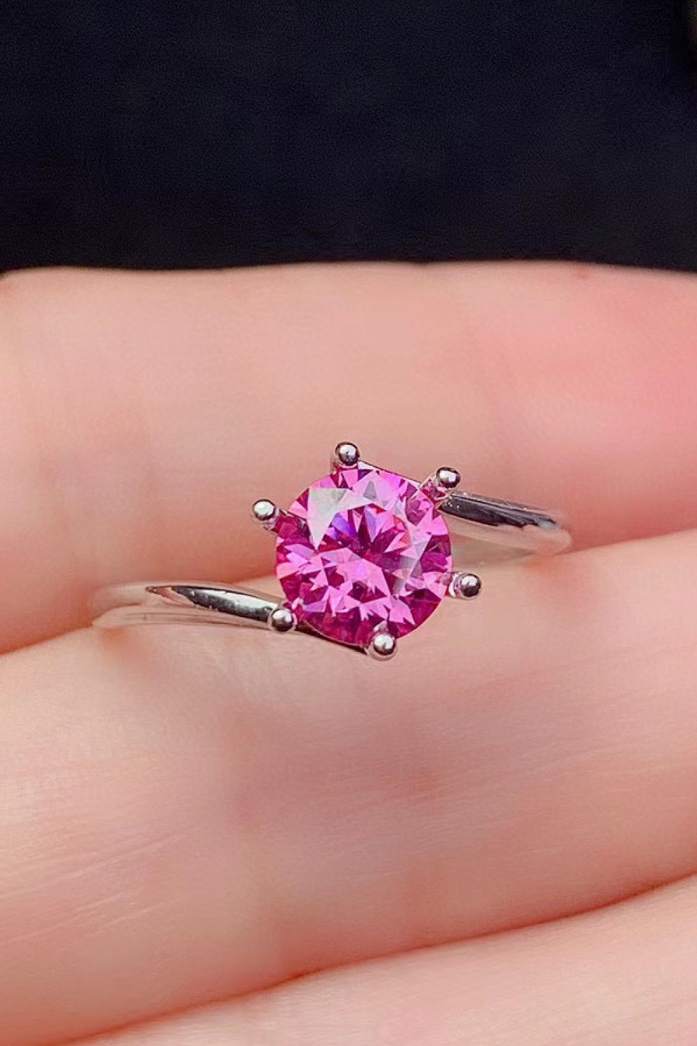 Cant Stop Your Shine 1 Carat Moissanite Ring in Pink for Women