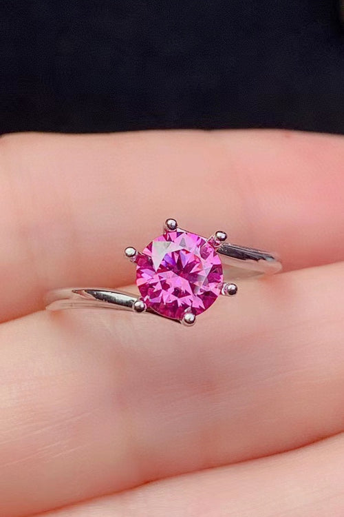 Cant Stop Your Shine 1 Carat Moissanite Ring in Pink for Women