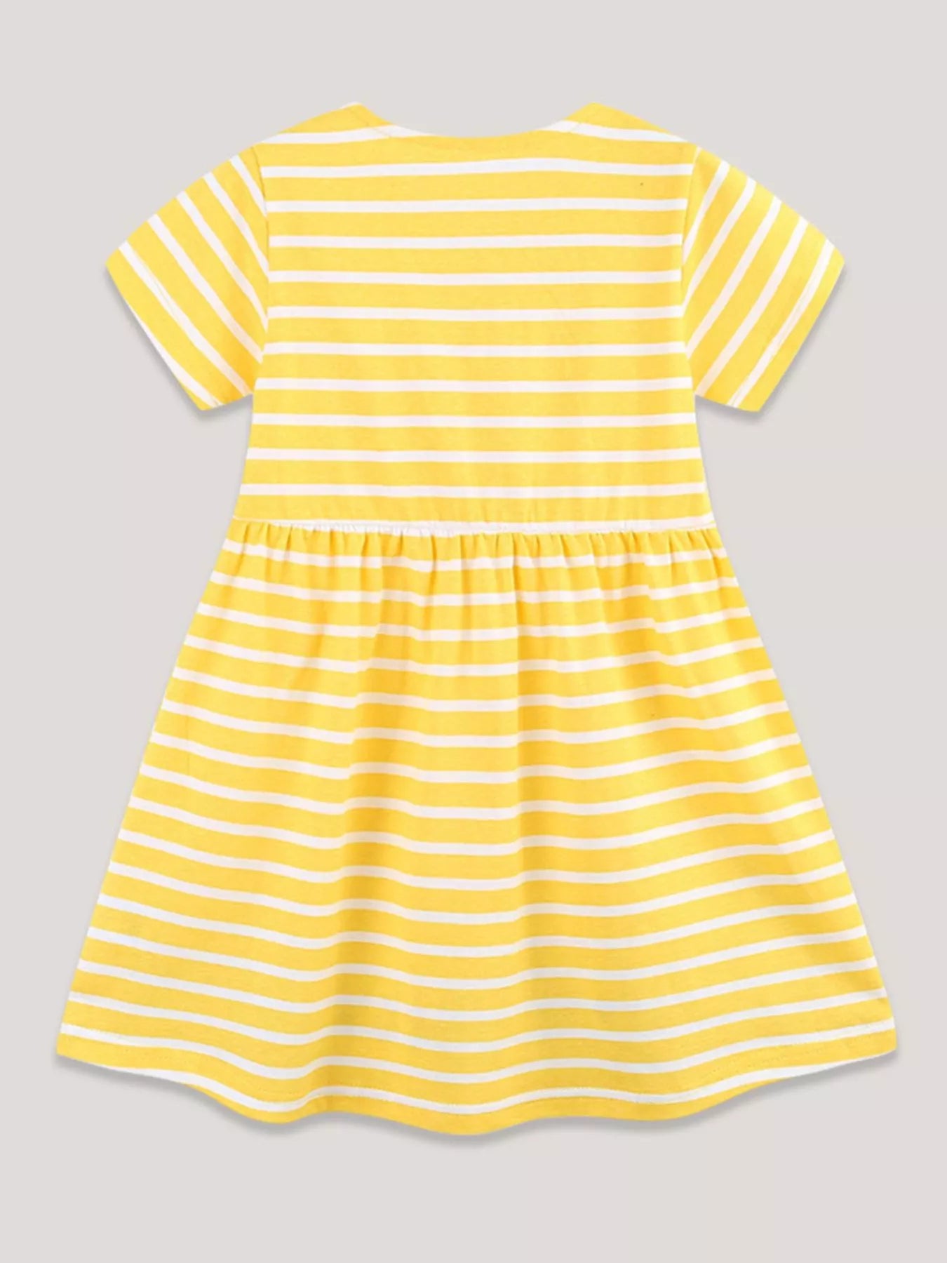Striped Bunny Embroidered Button-Front Dress for Boys