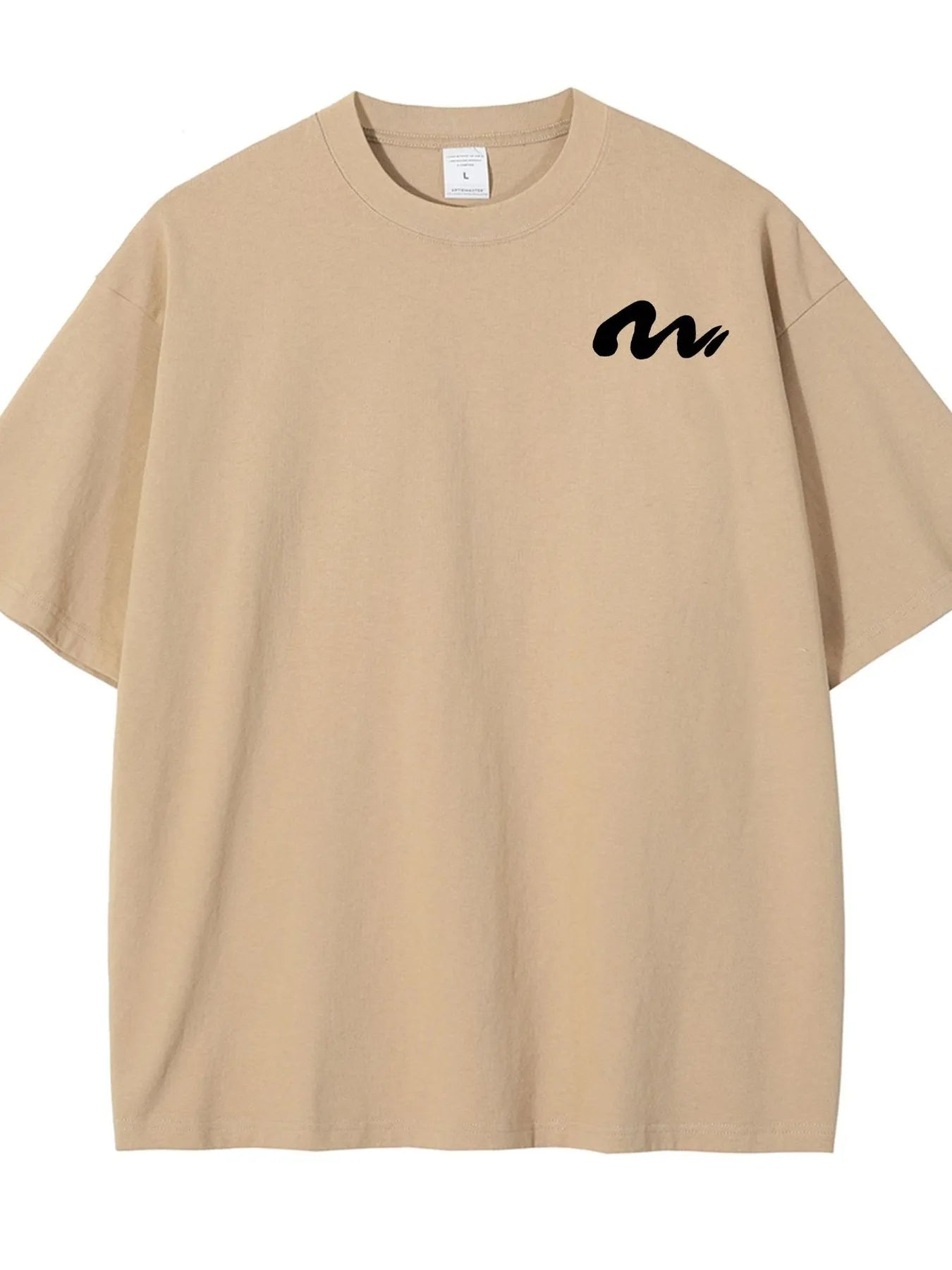 Round Neck Half Sleeve T-Shirt Plus Size in Black for Men