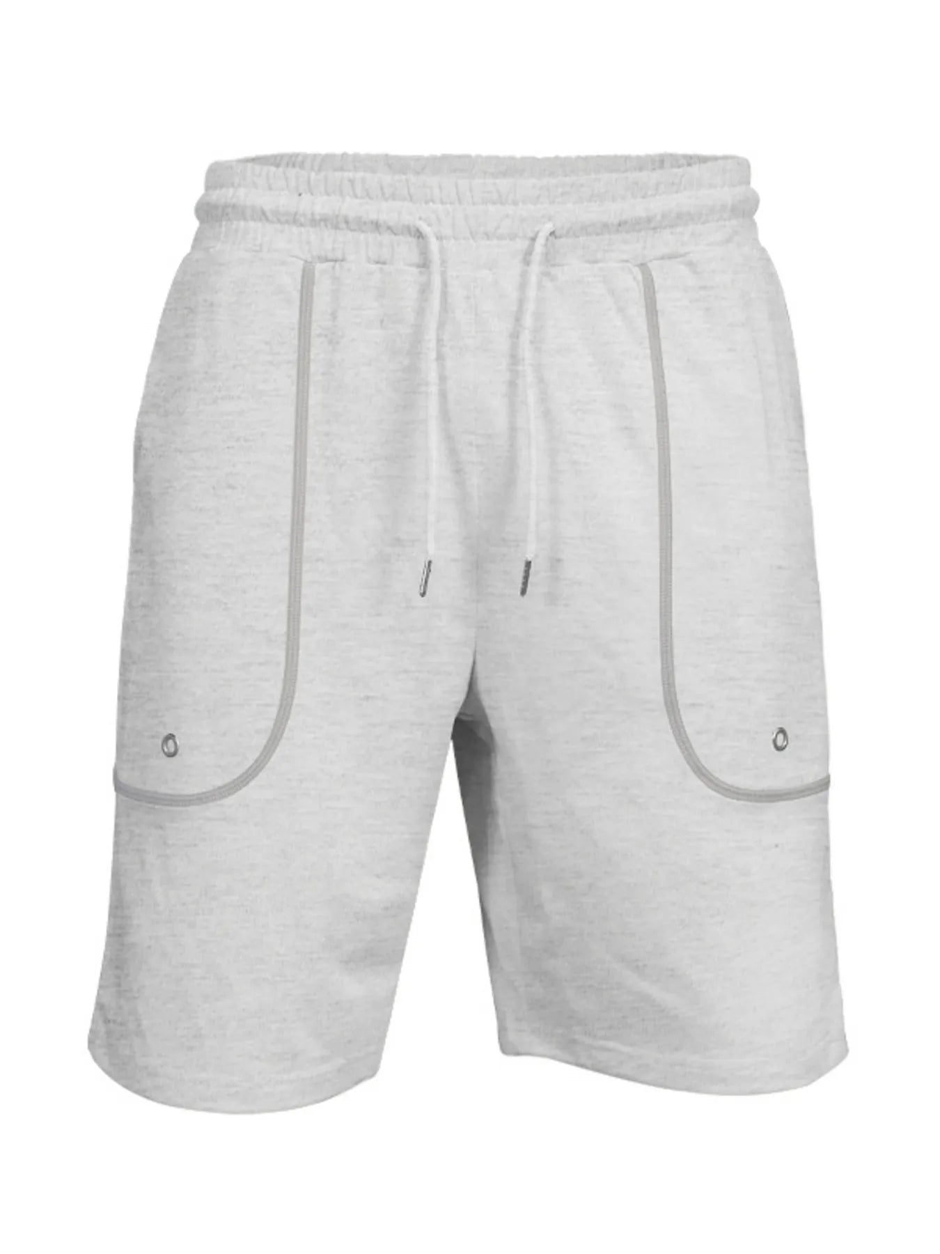 Round Neck Short Sleeve T-Shirt and Shorts Set Plus Size in Apricot for Men