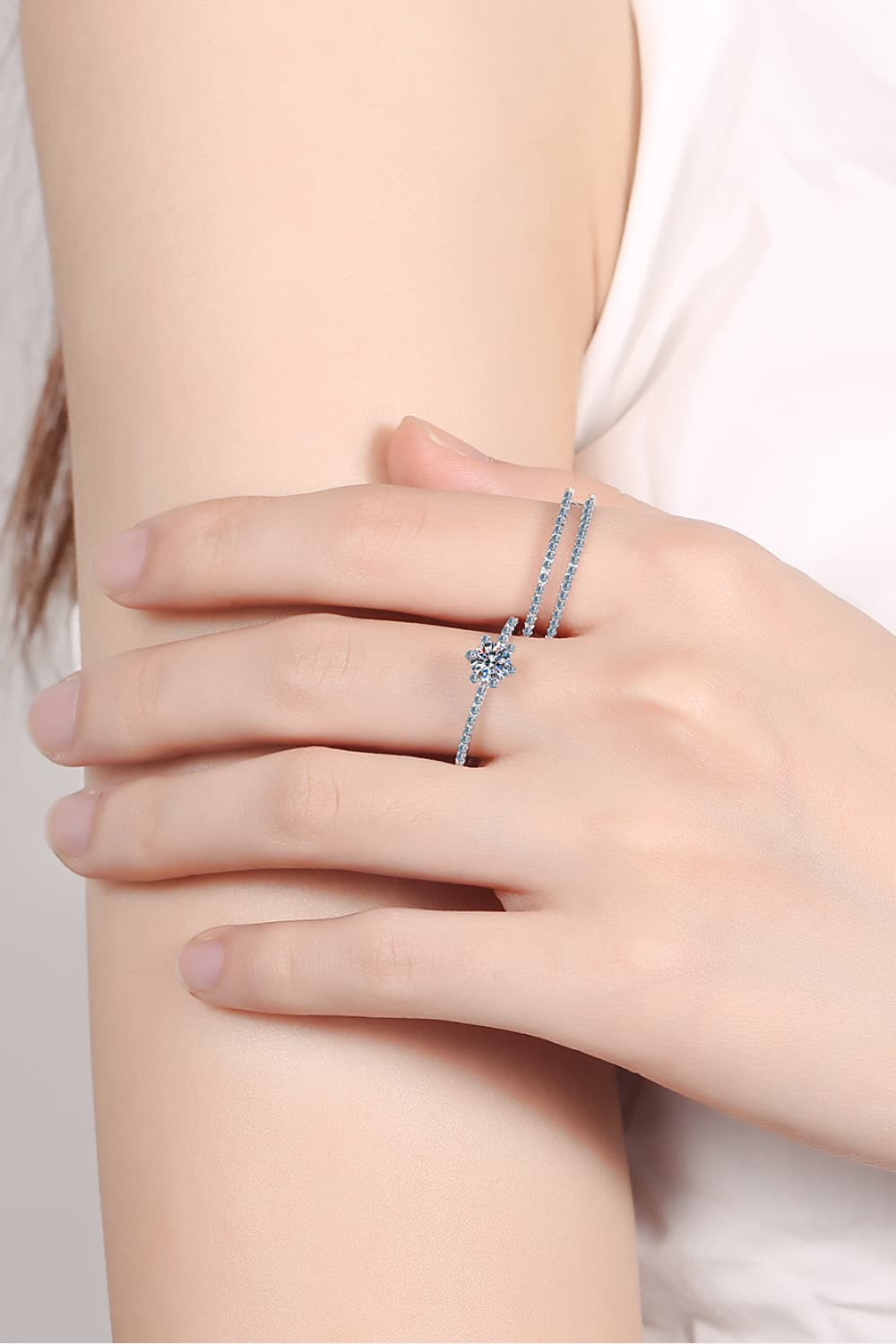 Moissanite 925 Sterling Silver Ring Set for Women