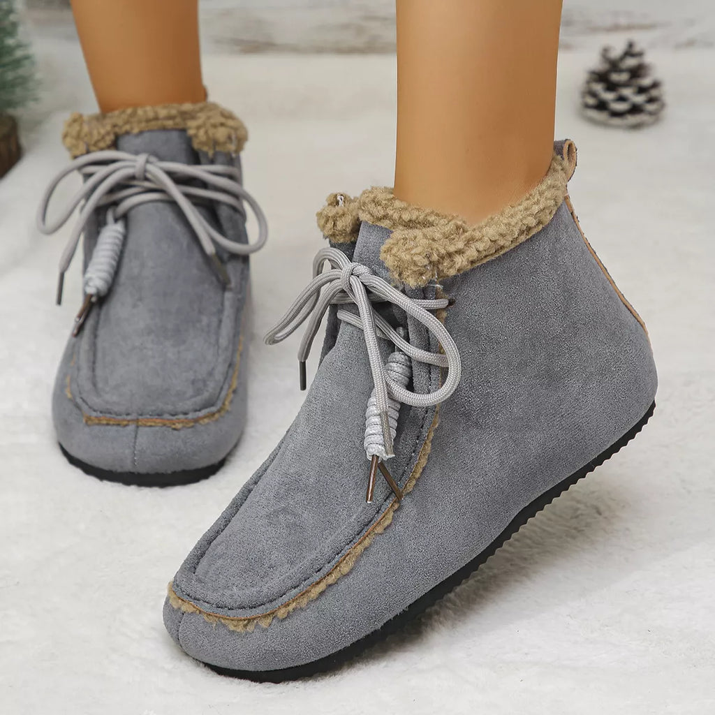 Plush Lined Ankle Boots in Brown for Women