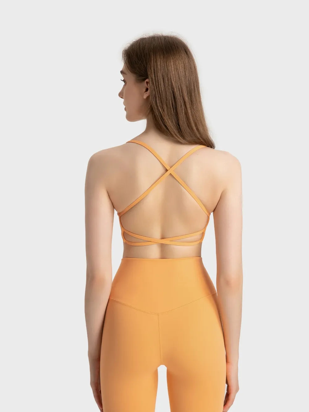 Crisscross Back Scoop Neck Active Cami with Detachable Chest Pads in Fuchsia Pink for Women